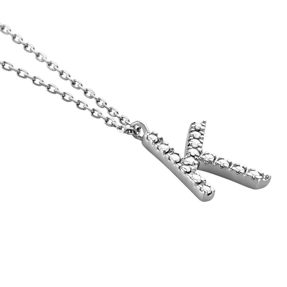 Collier Oran Or Blanc Diamant - Colliers avec pierres Femme | Marc Orian