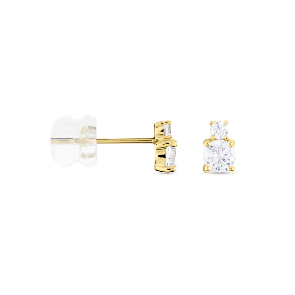 Boucles D'oreilles Puces Constancia Or Jaune Oxyde De Zirconium - Puces Femme | Marc Orian