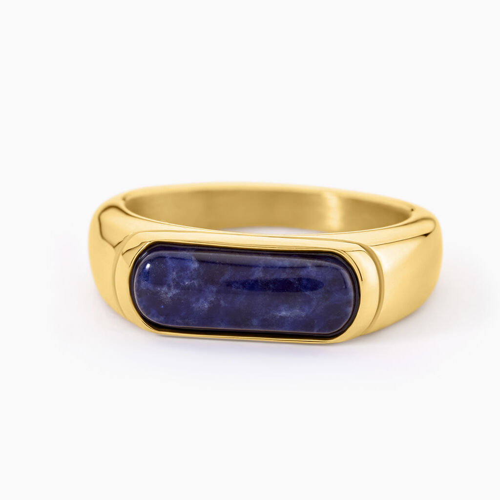 Bague Dannie Acier Jaune Sodalite - Bijoux fantaisie Femme | Marc Orian