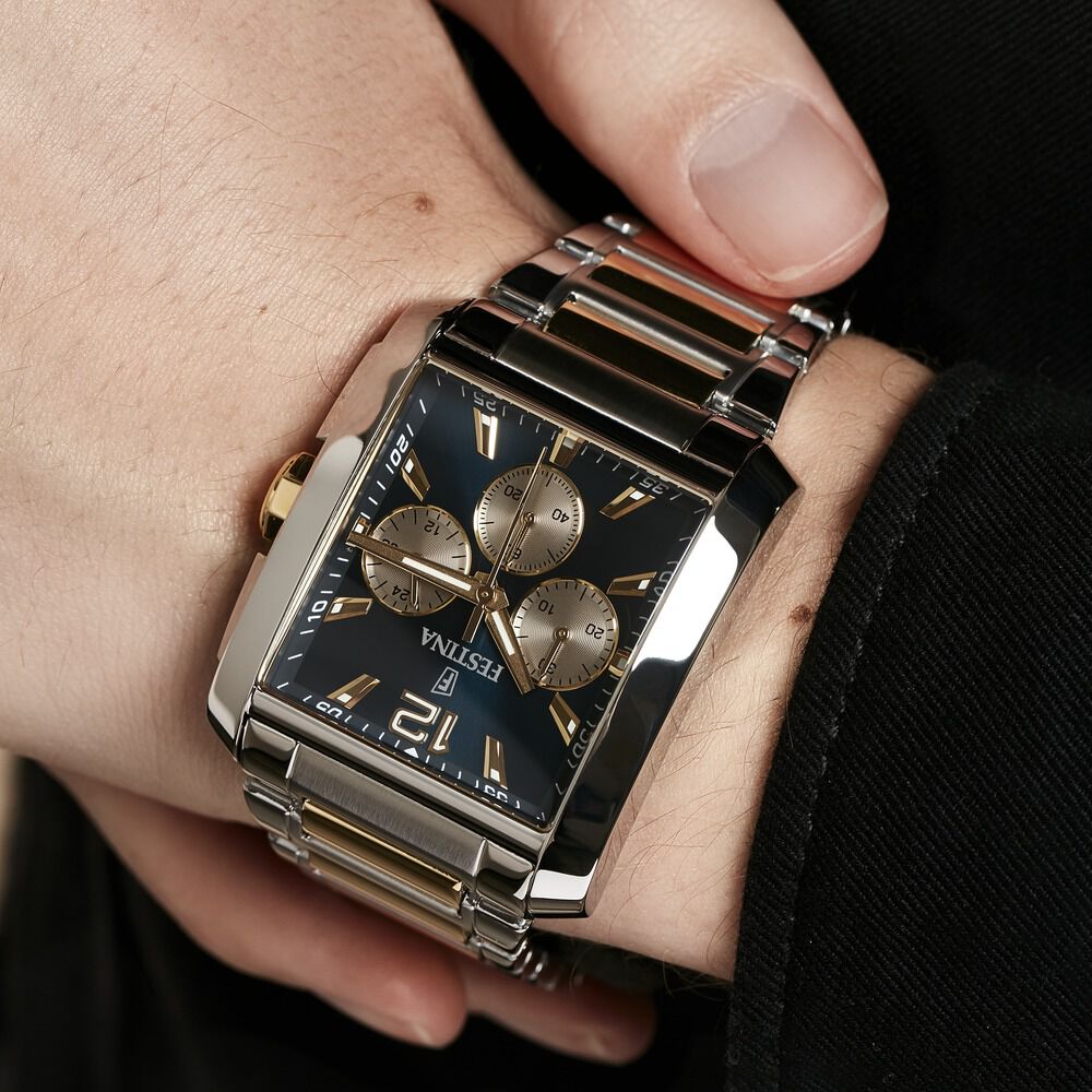 Montre Festina On The Square Chrono Bleu - Montres classiques Homme | Marc Orian