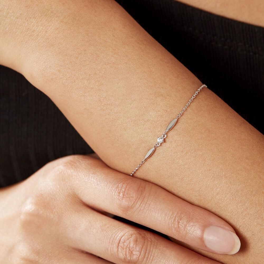 Bracelet Bormana Argent Blanc Oxyde De Zirconium - Bracelets chaînes Femme | Marc Orian