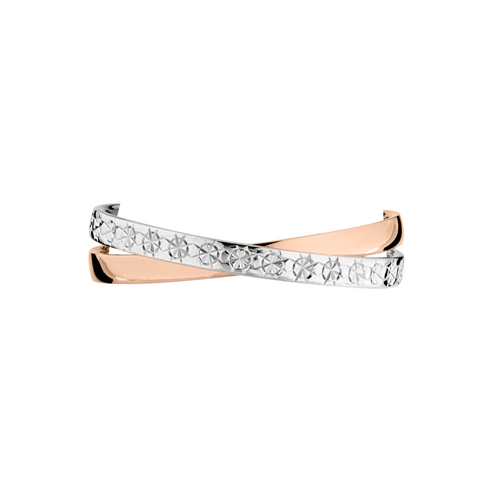 Alliance Double Anneaux Ruban Plat Or Bicolore - Alliances Femme | Marc Orian