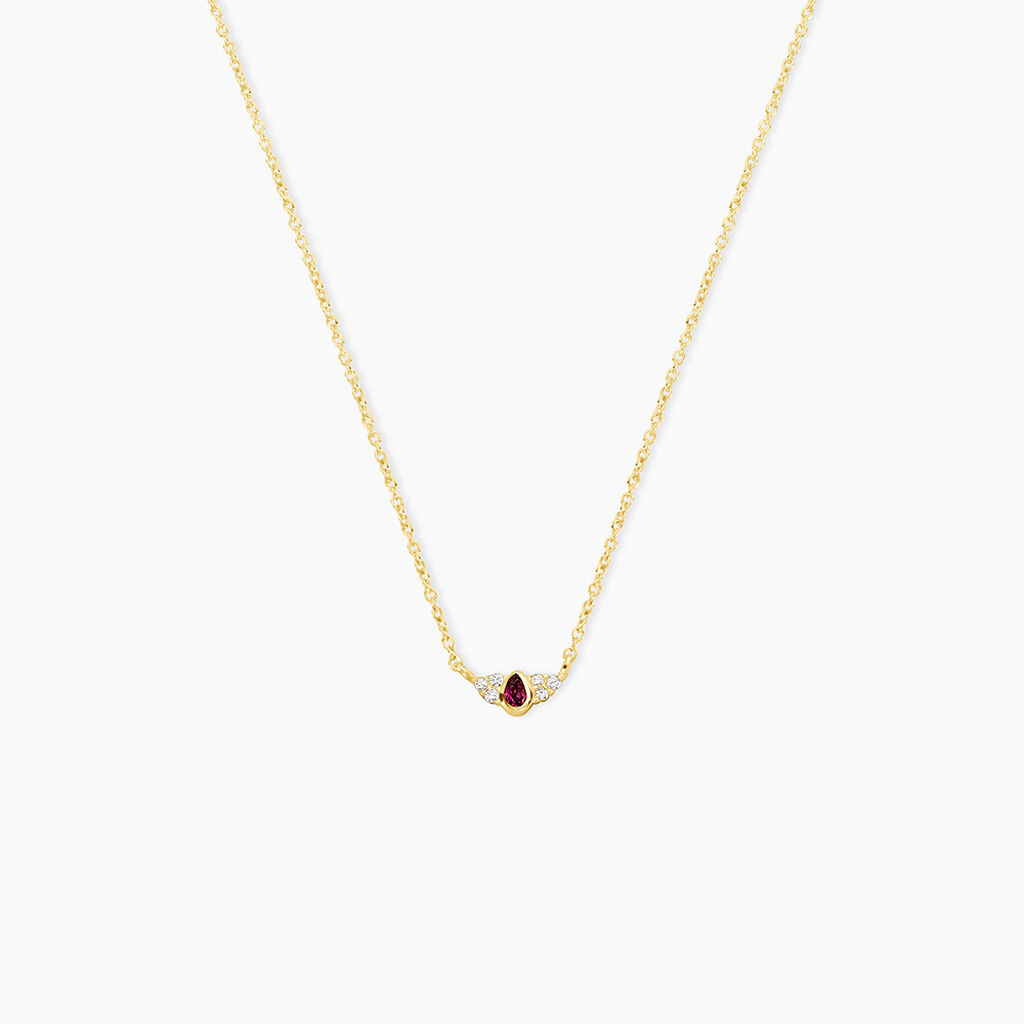 Collier Poem Argent Jaune Rhodolite Oxyde De Zirconium - Colliers avec pierres Femme | Marc Orian