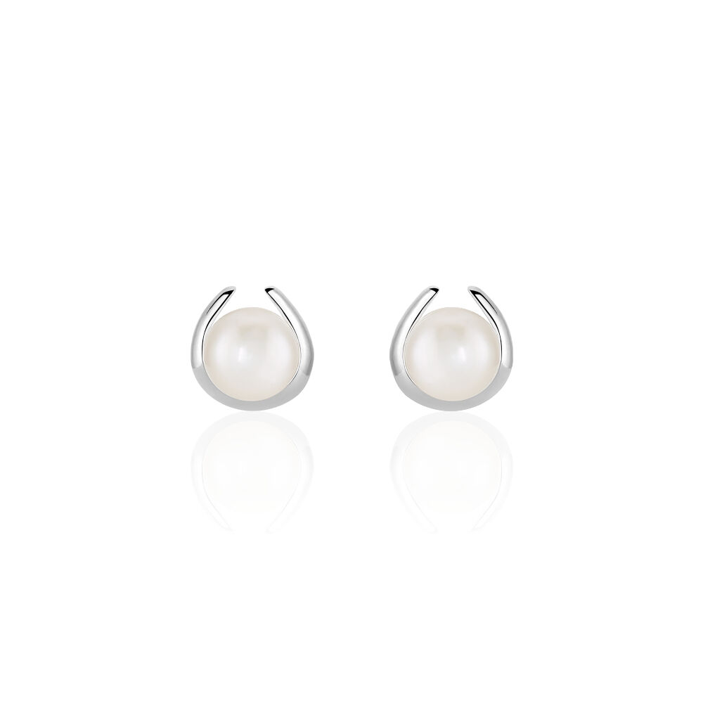 Boucles D'oreilles Pendantes Saori Argent Blanc Perle De Culture - Pendantes Femme | Marc Orian