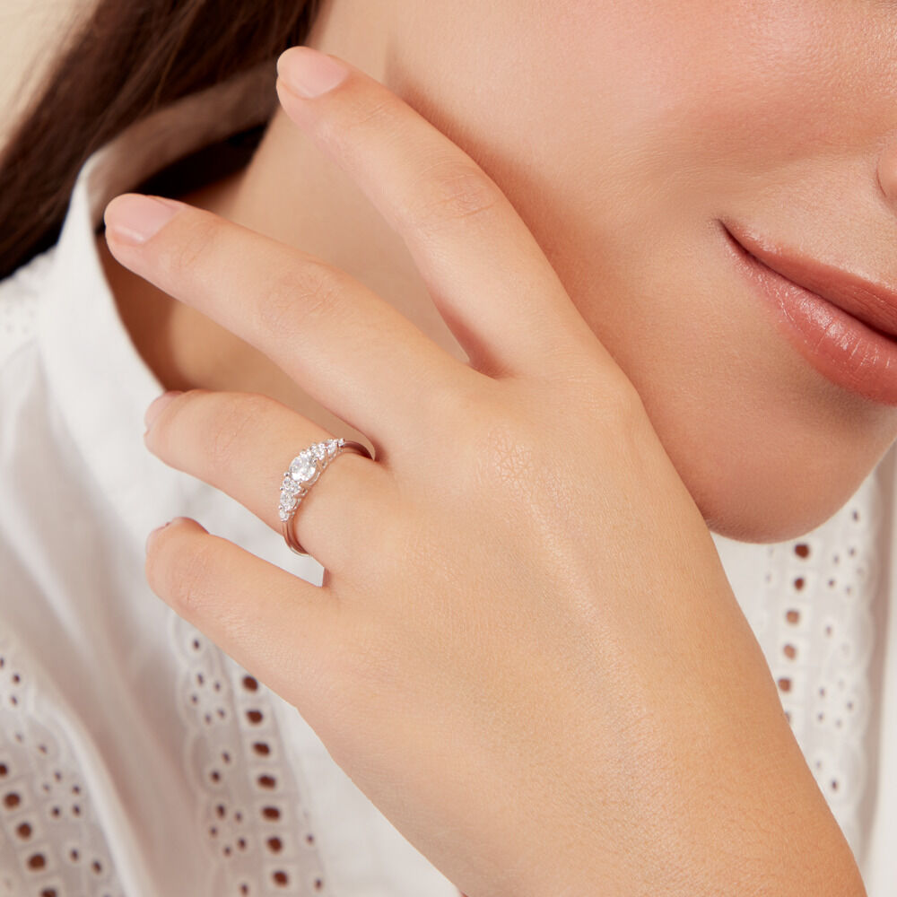 Bague Maiwen Argent Blanc Oxyde De Zirconium - Solitaires Femme | Marc Orian