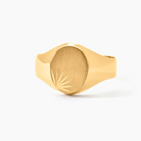 Chevali&egrave;re Deimos Ovale Diamantee Soleil Or Jaune - Bijoux personnalis&eacute;s Homme | Marc Orian