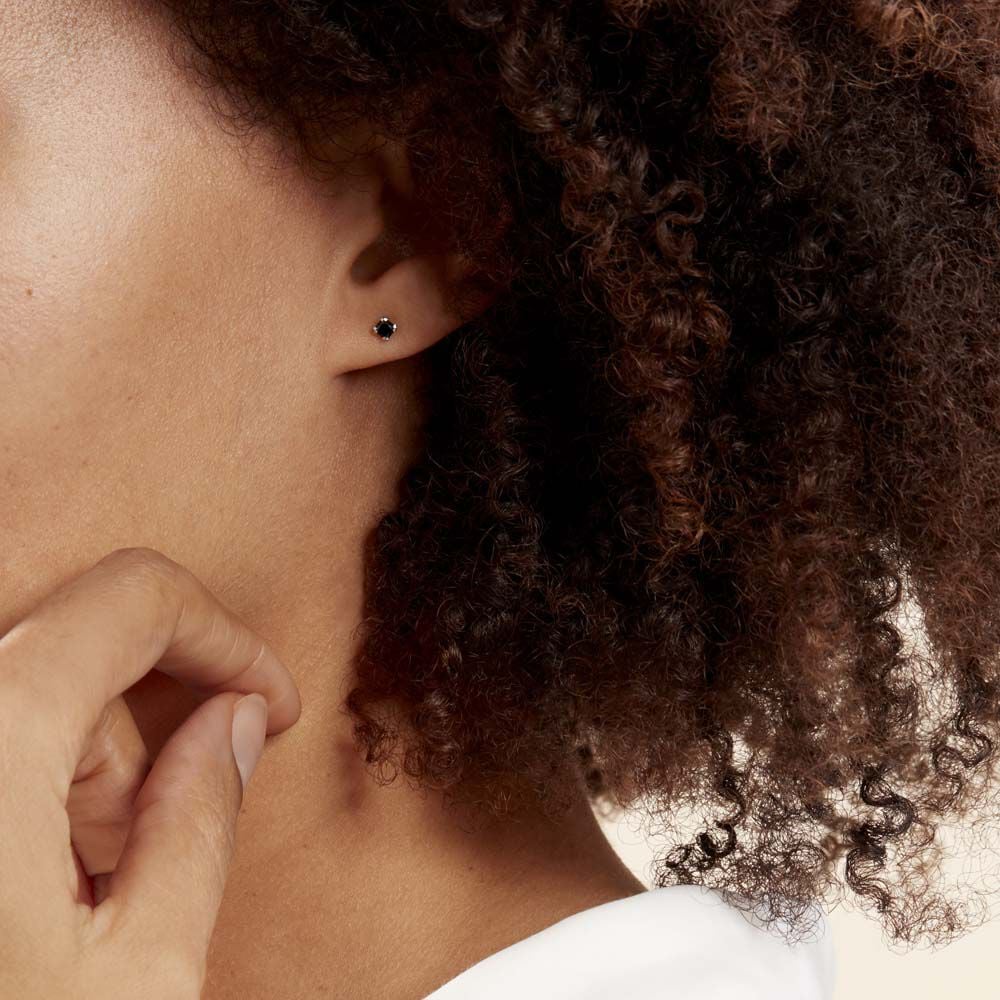 Boucles D'oreilles Puces Doreen Carre Or Blanc Oxyde De Zirconium - Puces Femme | Marc Orian