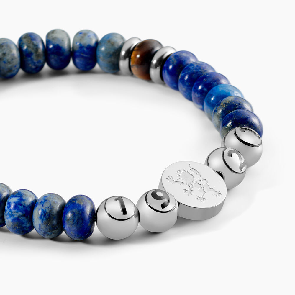 Bracelet Jourdan 1921 Acier Blanc œil De Tigre - Bracelets chaînes Homme | Marc Orian