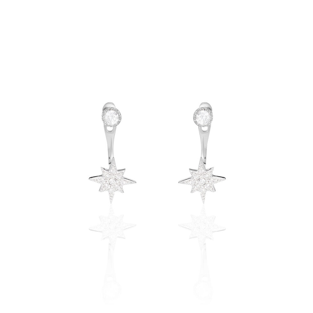 Bijoux D'oreilles Layana Argent Blanc Oxyde De Zirconium - Piercings d'oreilles Femme | Marc Orian