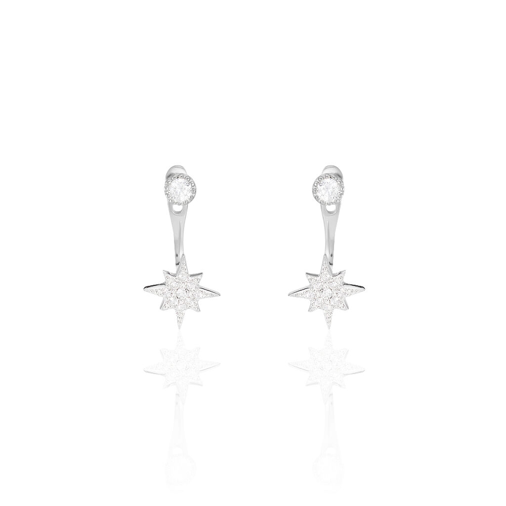 Bijoux D'oreilles Layana Argent Blanc Oxyde De Zirconium - Piercings d'oreilles Femme | Marc Orian