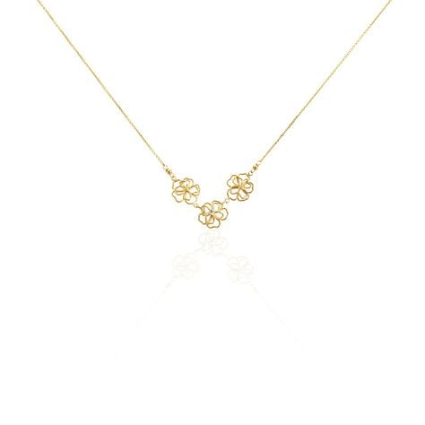 Collier Floraison Dor&eacute;e Or Jaune Oxyde De Zirconium - Colliers avec pierres Femme | Marc Orian