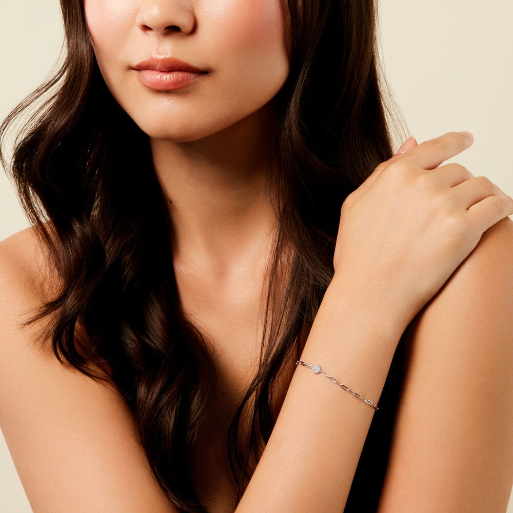 Bracelet Cesarie Argent Blanc Oxyde De Zirconium - Bracelets Medailles Femme | Marc Orian