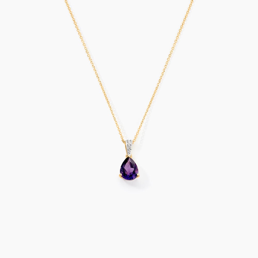 Pendentif Gorgel Or Jaune Améthyste Oxyde De Zirconium - Pendentifs Femme | Marc Orian