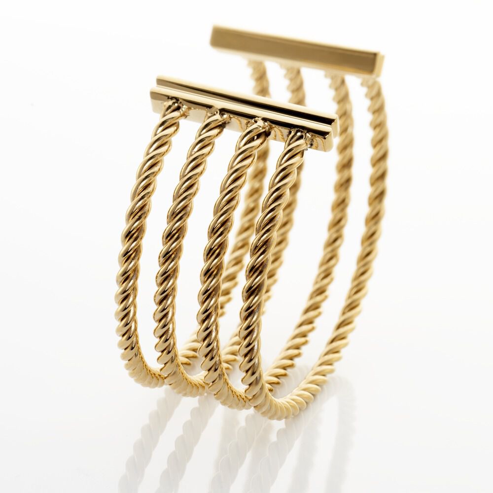 Jonc Ouvert Acier Doré Galaad - Bracelets joncs Femme | Marc Orian