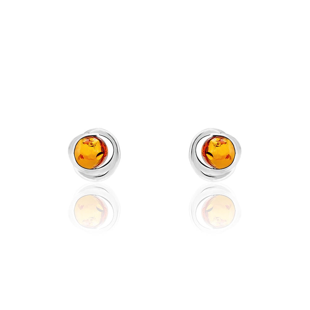 Boucles D'oreilles Argent Blanc Franjo Ambre - Pendantes Femme | Marc Orian