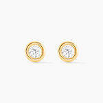 Boucles D'oreilles Puces Eden Serti Pneu Or Jaune Oxyde De Zirconium - Puces Femme | Marc Orian