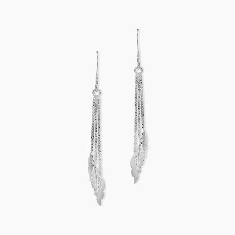 Boucles D'oreilles Pendantes Violka Argent Blanc - Pendantes Femme | Marc Orian