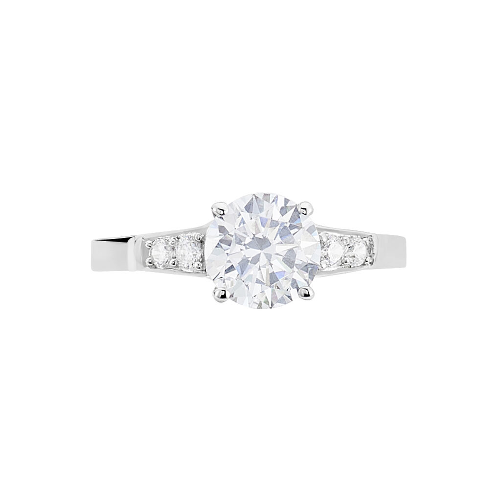 Bague Ivonne Or Blanc Oxyde De Zirconium - Bagues Solitaire Femme | Marc Orian