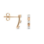 Boucles D'oreilles Puces Argent Rose Donny Oxydes De Zirconium - Puces Femme | Marc Orian