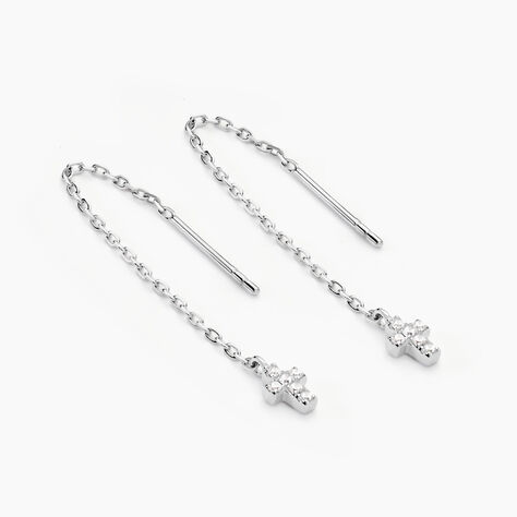 Boucles D'oreilles Pendantes Siem Argent Blanc Oxyde De Zirconium - Pendantes Femme | Marc Orian