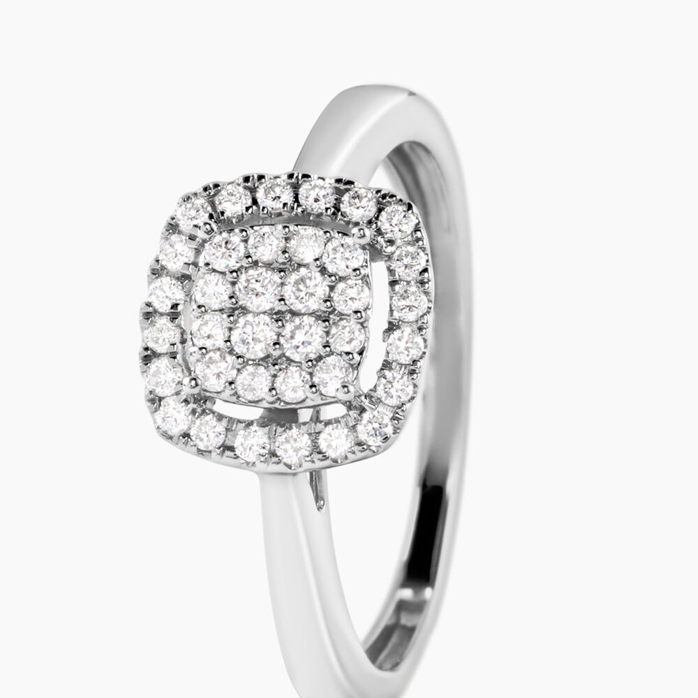 Bague Naveen Ld Platine Blanc Diamant Synth&eacute;tique - Bagues avec pierre Femme | Marc Orian