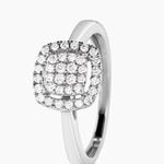 Bague Naveen Ld Platine Blanc Diamant Synth&eacute;tique - Bagues avec pierre Femme | Marc Orian