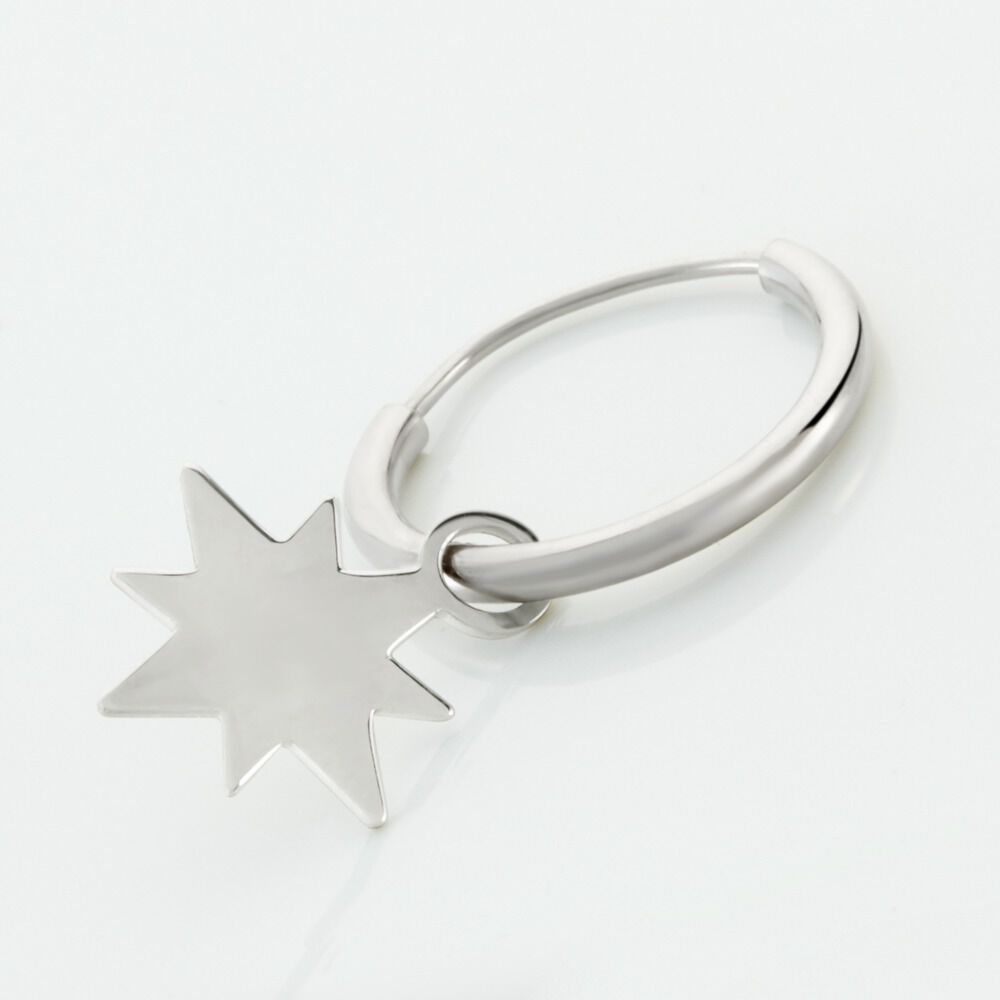 Cr&eacute;ole Unitaire Cathryn Argent Blanc - Piercings d'oreilles Femme | Marc Orian