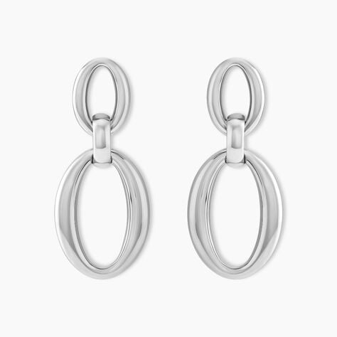 Boucles D'oreilles Pendantes Zeilah Acier Blanc - Pendantes Femme | Marc Orian