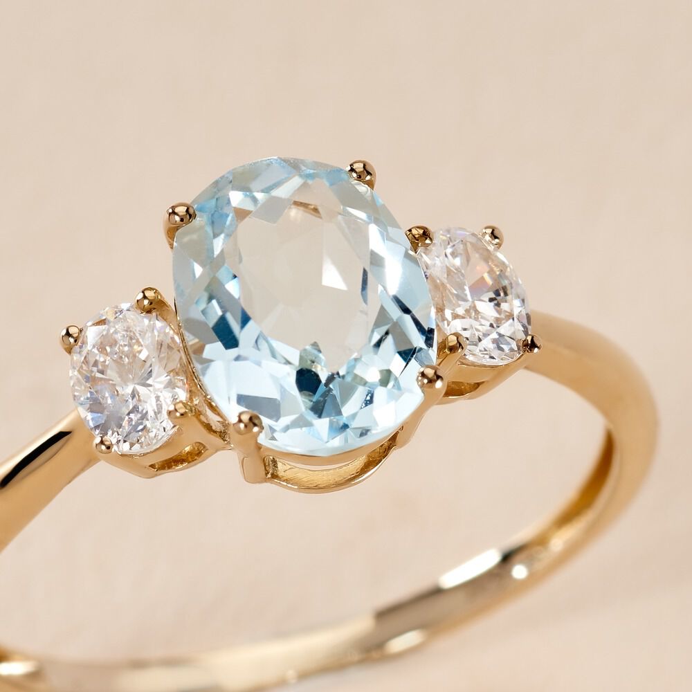 Bague Carroll Or Jaune Topaze Oxyde De Zirconium - Bagues pierres fines Femme | Marc Orian