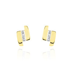 Boucles D'oreilles Puces Dolene Or Jaune Diamant - Clous d'oreilles Femme | Marc Orian
