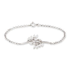 Bracelet Ble Argent Blanc Oxyde De Zirconium - Bracelets chaînes Femme | Marc Orian