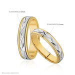 Alliance Effet Epi Mat Ruban Plat Or Bicolore - Alliances duo Unisex | Marc Orian