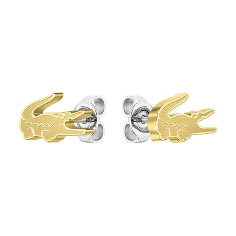 Boucles D'oreilles Puces Lacoste Crocodile Acier Jaune - Bijoux Famille | Marc Orian