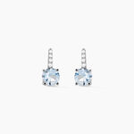 Bijoux D'oreilles Monroe Or Blanc Topaze Oxyde De Zirconium - Puces Femme | Marc Orian