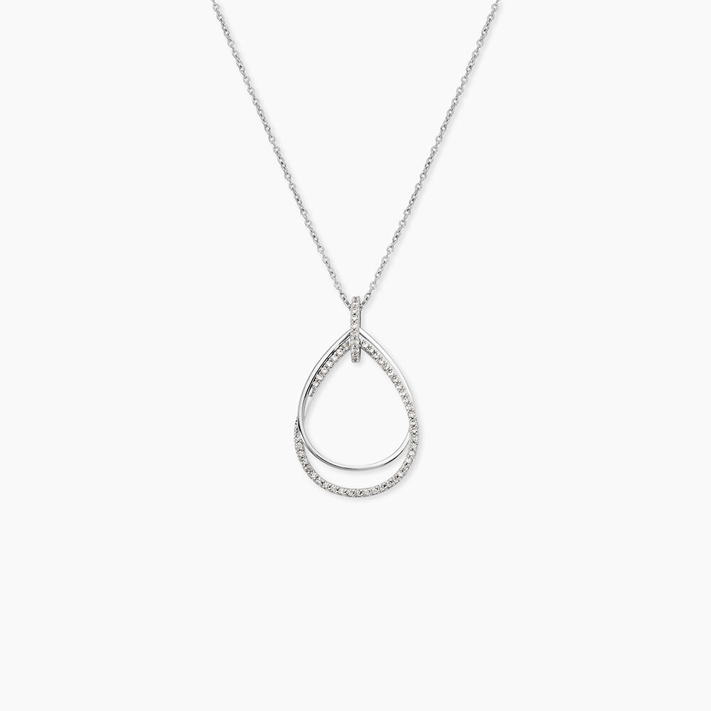 Collier Sautoir Paolino Argent Blanc Oxyde De Zirconium - Colliers avec pierres Femme | Marc Orian