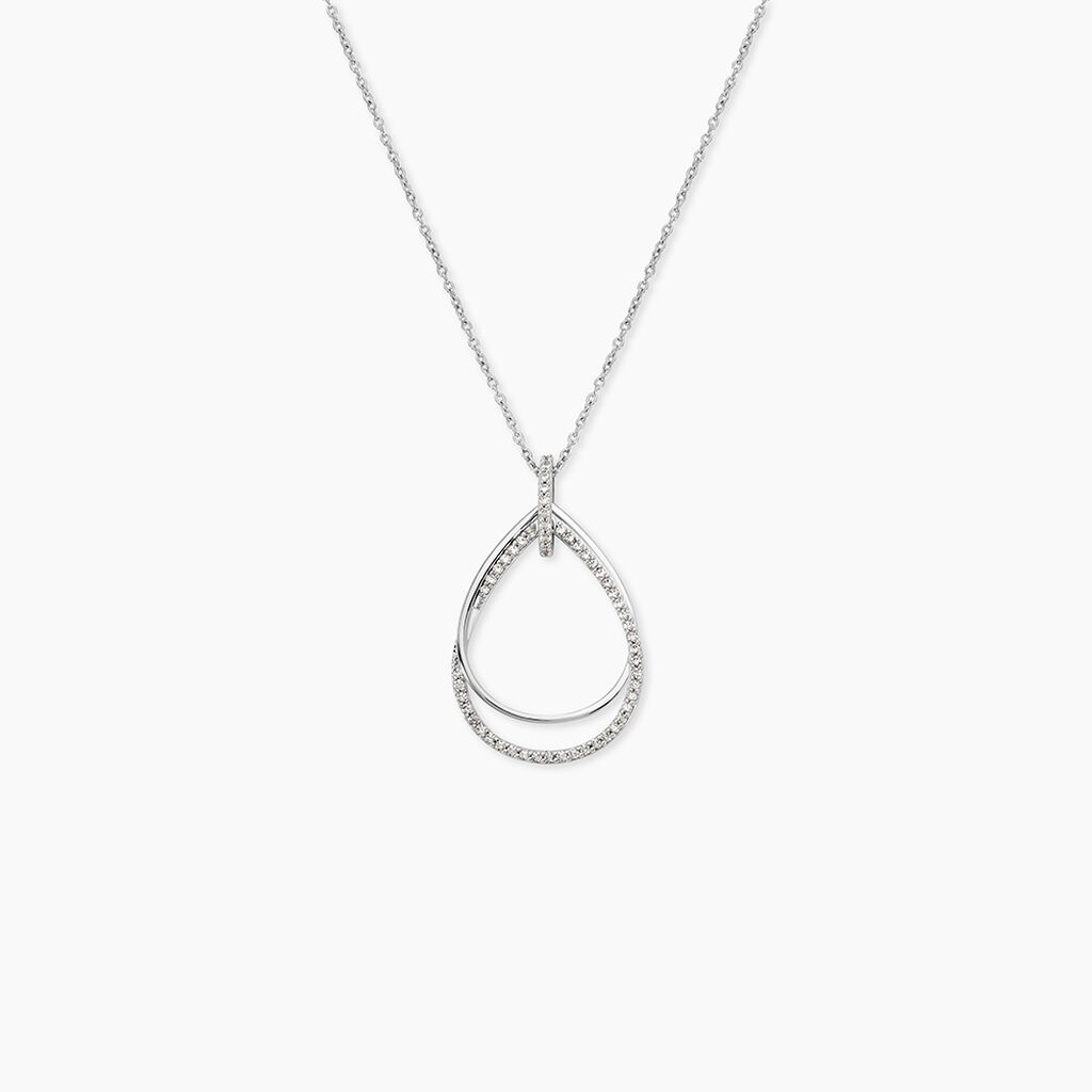 Collier Sautoir Paolino Argent Blanc Oxyde De Zirconium - Colliers avec pierres Femme | Marc Orian