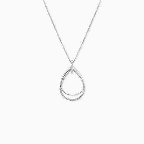 Collier Sautoir Paolino Argent Blanc Oxyde De Zirconium - Colliers avec pierres Femme | Marc Orian