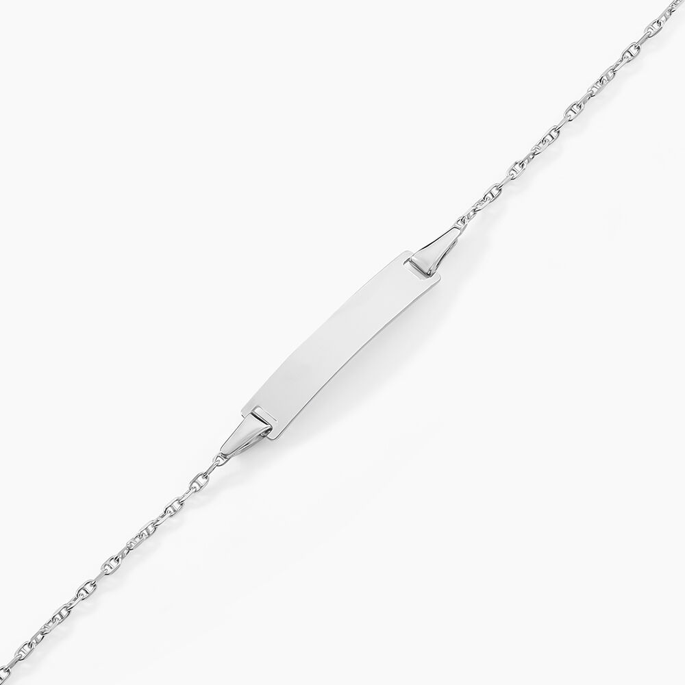 Bracelet Identit&eacute; Esta Maille For&ccedil;at Or Blanc - Gourmettes Enfant | Marc Orian