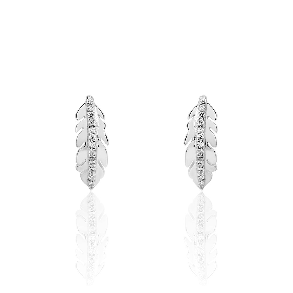 Boucles D'oreilles Pendantes Cynthia Argent Blanc Oxyde De Zirconium - Pendantes Femme | Marc Orian
