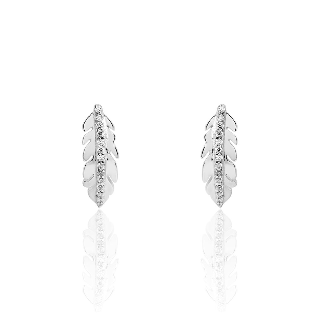 Boucles D'oreilles Pendantes Cynthia Argent Blanc Oxyde De Zirconium - Pendantes Femme | Marc Orian