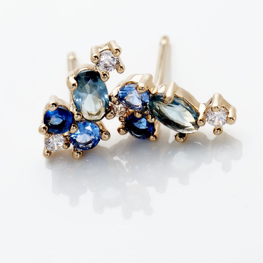 Boucles D'oreilles Puces Plaqué Or Era Pierre De Synthèse - Puces Femme | Marc Orian