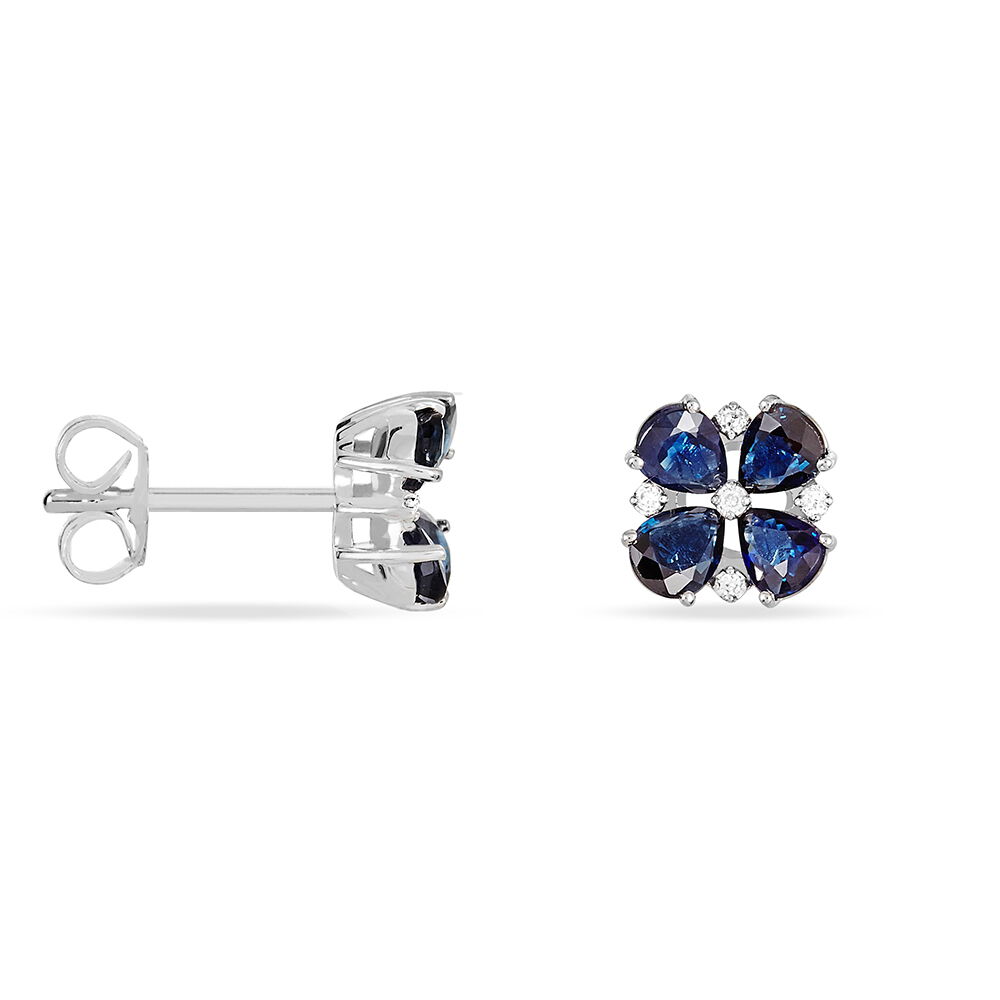 Boucles D'oreilles Puces Or Laura Blanc Saphir Et Diamant -  Femme | Marc Orian