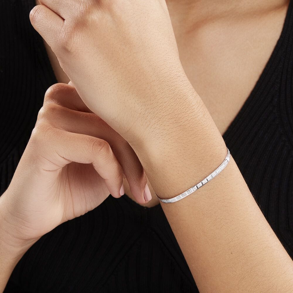Bracelet Nuriaae Argent Blanc - Bracelets mailles Femme | Marc Orian