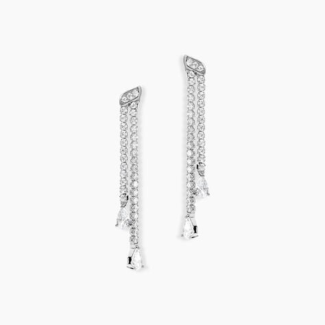 Boucles D'oreilles Pendantes Isalis Argent Blanc Oxyde De Zirconium - Pendantes Femme | Marc Orian