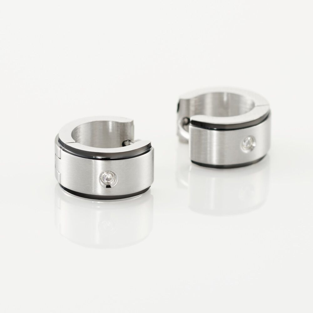 Créoles Jourdan Ios Acier Blanc Oxyde De Zirconium - Créoles Homme | Marc Orian
