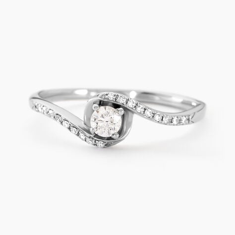 Bague Vrille Accompagnee Or Blanc Diamant - Parures de mariage Femme | Marc Orian