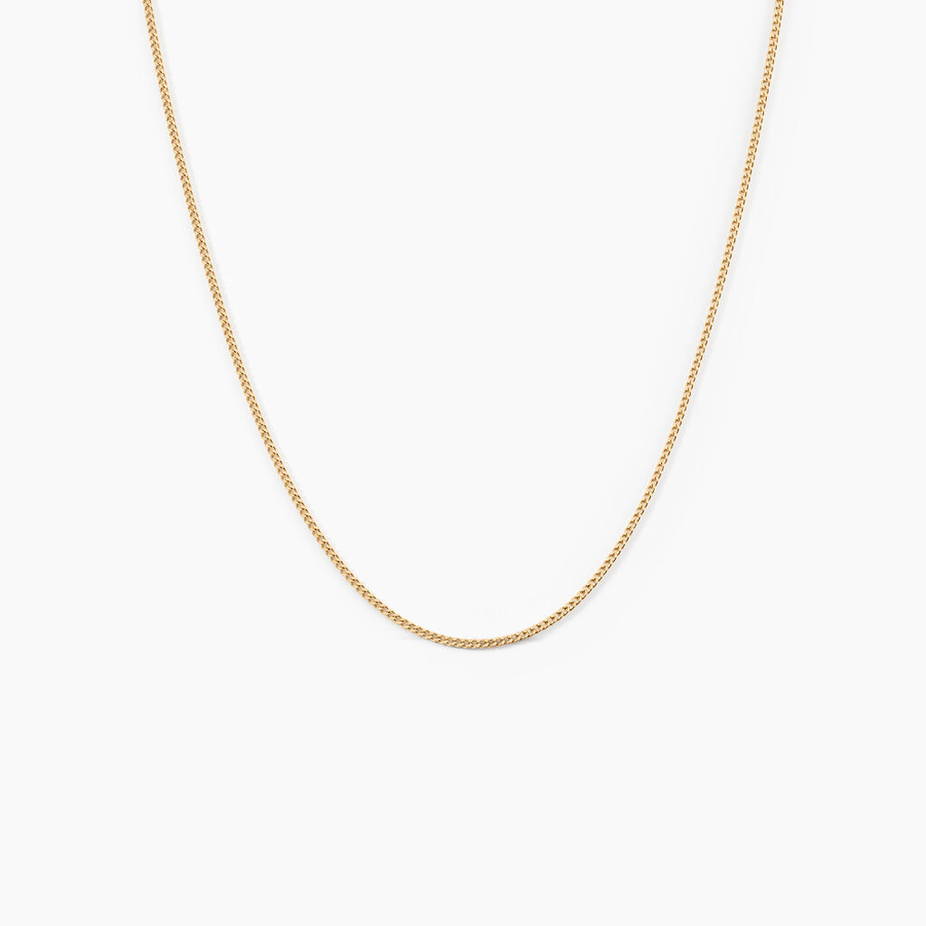 Cha&icirc;ne Ixia Maille Gourmette Diamantee Or Jaune - Chaines Femme | Marc Orian