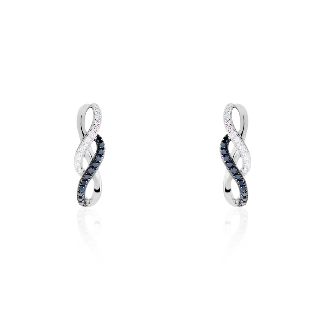 Boucles D'oreilles Puces Callune Or Blanc Diamant - Puces Femme | Marc Orian