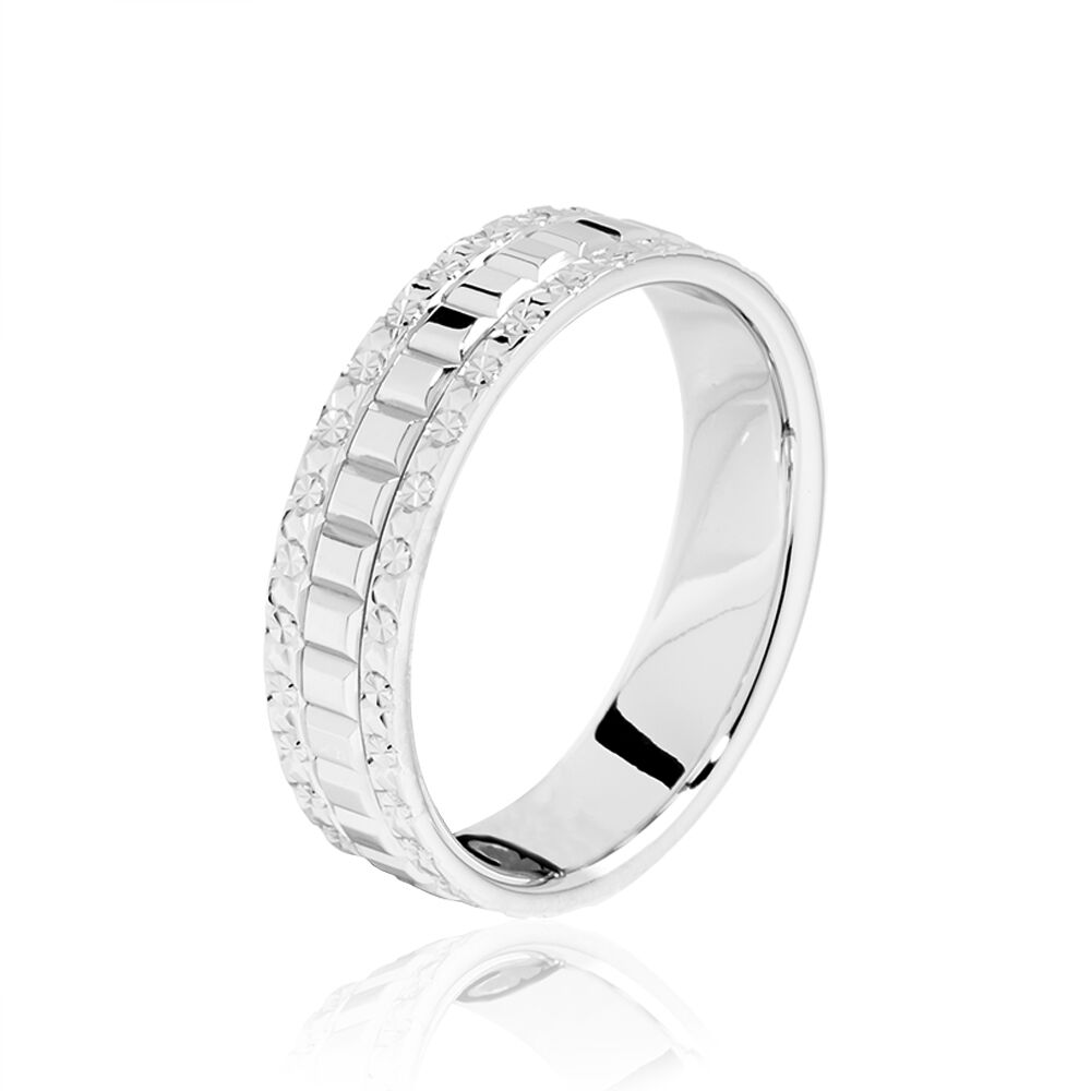 Alliance Herma Ruban Plat Or Blanc - Alliances duo Femme | Marc Orian