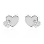 Boucles D'oreilles Puces Flamen Argent Blanc Oxyde De Zirconium - Puces Femme | Marc Orian